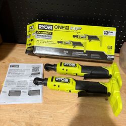 RYOBI ONE+ HP 18V Brushless Cordless Compact Ratchet 2-Tool Combo Kit (Tool Only)