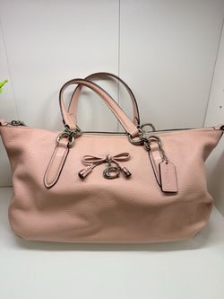 Coach Ally Satchel in petal pink pebbled leather
