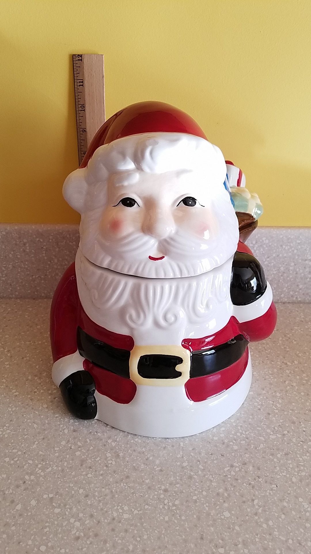 Martha Stewart Christmas Holiday Santa Cookie Jar - New