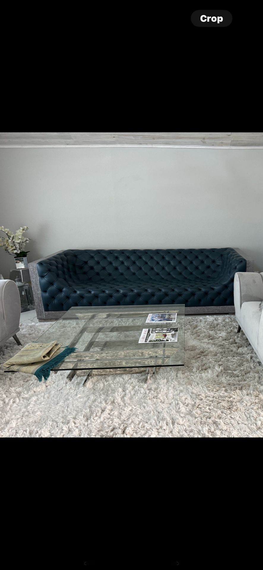 sofa Italian oak frame Lamb leather
