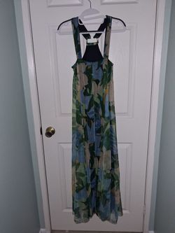 Floral Maxi Dress with Open Back