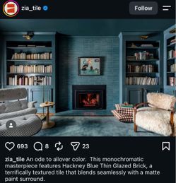 2+ boxes of ZIA Tile Glazed Brick in Hackney Blue  2”x8”