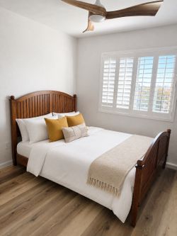 Solid Wood Queen Bed Frame - Guest Room Use Only