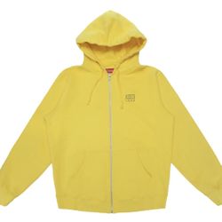 Supreme World Famous Zip Up Hooded Sweatshirt Yellow Size Medium