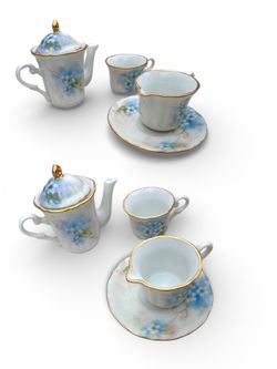 miniature hand-painted porcelain tea set,