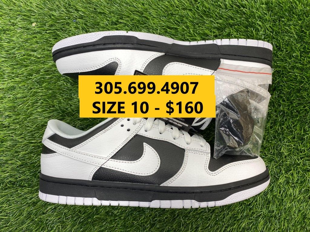 NIKE DUNK LOW RETRO REVERSE PANDA WHITE BLACK NEW SNEAKERS SHOES SIZE 10 10.5 44 44.5 A5