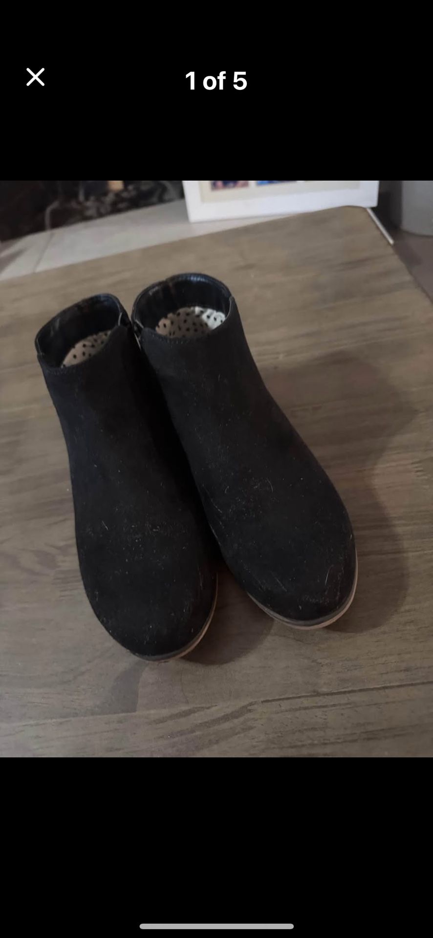 Youth Girls Black Shoes Booties