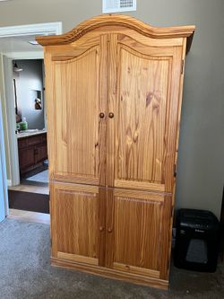 Nice Pine Armoire Storage Cupboard