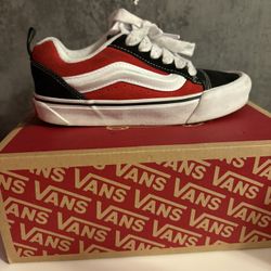 Black Red White Skool Vans 