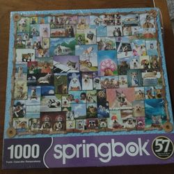 Animal Quackers 1000 Piece Jigsaw Puzzle Springbook Sealed Dog Lovers 24”x30”