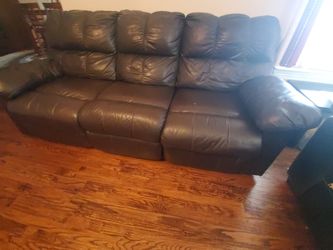 Leather brown Sofa recliner 3 seats