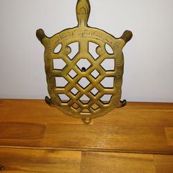 Antique Brass Turtle Trivet Very Good Condition Collectable