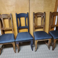 4 Sturdy Wooden Chairs 
