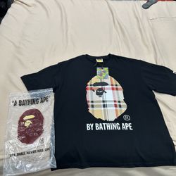 A Bathing APE Size L Burberry 