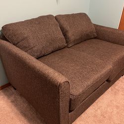 Fabric Loveseat Couch and Ottoman Set 