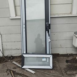 Glass Door With Frame ,White/ And Small window,Also White