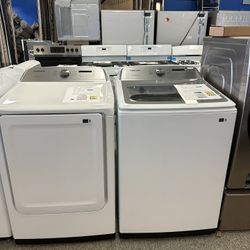 GE Washer & Samsung Electric Dryer Combo Sale Both New Open Box Minor Scratch Or Dent With Warranty