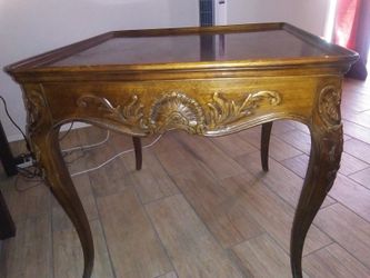 Mahogany Carved End Table / Side Table by Baker