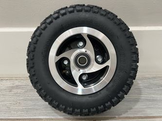 Heavy-Duty 9x3.50-4 Front Wheel with 15mm Bearings Complete Tire and Rim Assembly for Powsports ATV Go Kart (1)