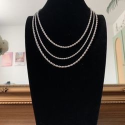 Creme Noir Silver or Gold Stainless Steel Rope Chains