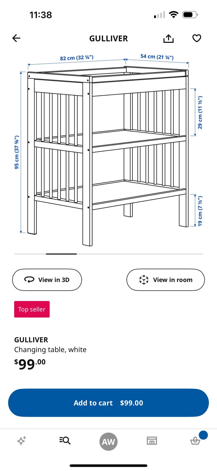 IKEA Changing Table Only.