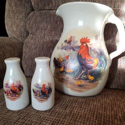 Ceramic pitcher, salt&pepper shaker