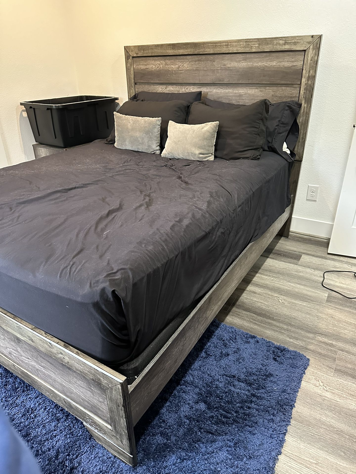 Queen Bed and Nightstand 