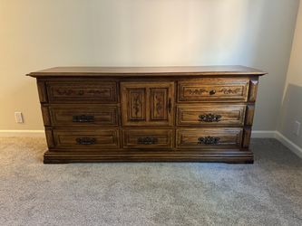 Solid Wood Dresser with Carved Detail
