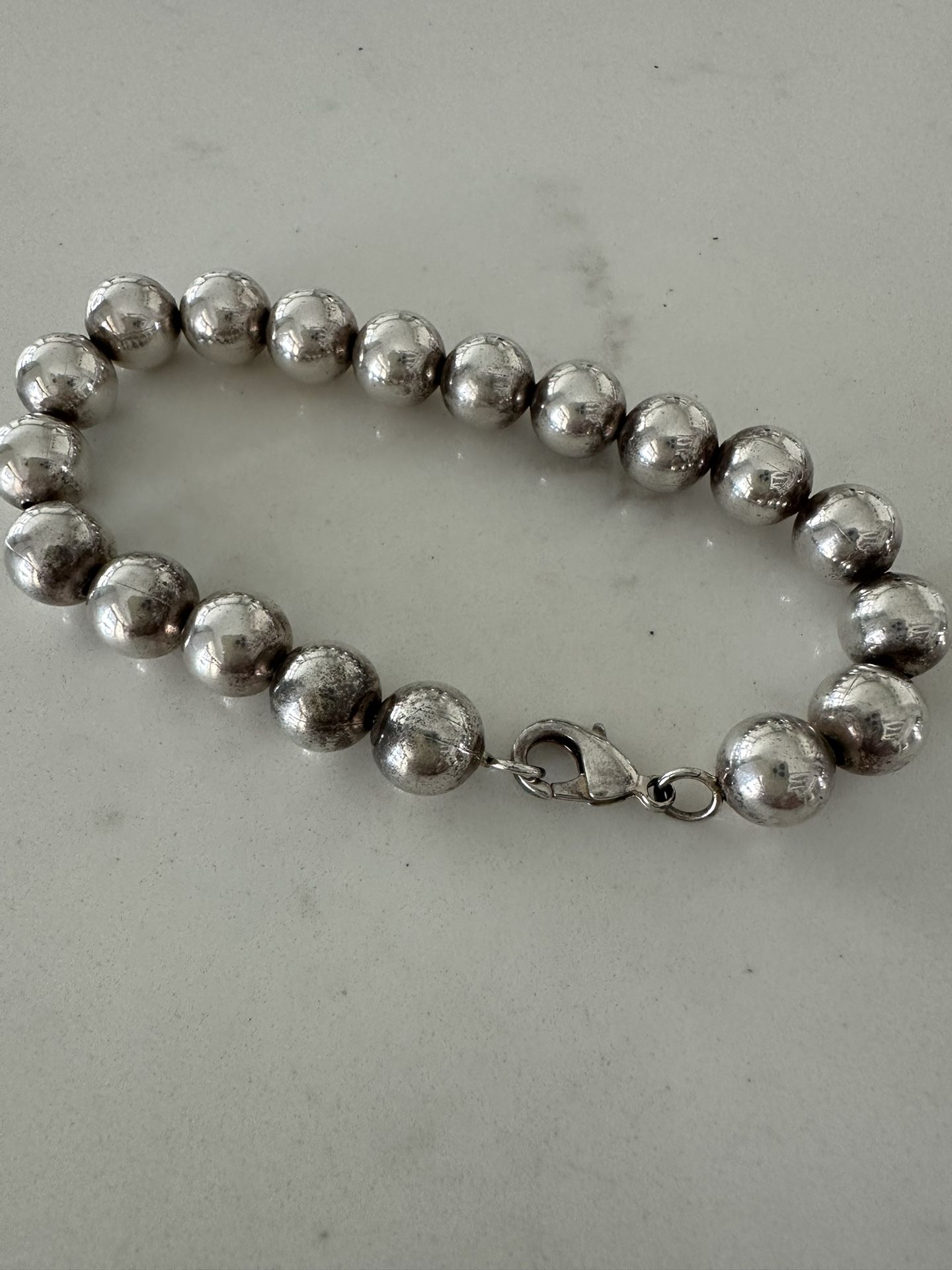 Sterling Silver Hollow Bead Bracelet