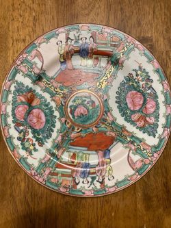 Vintage Chinese Famille Rose Medallion Porcelain Plate | Hand-Painted Export Ware