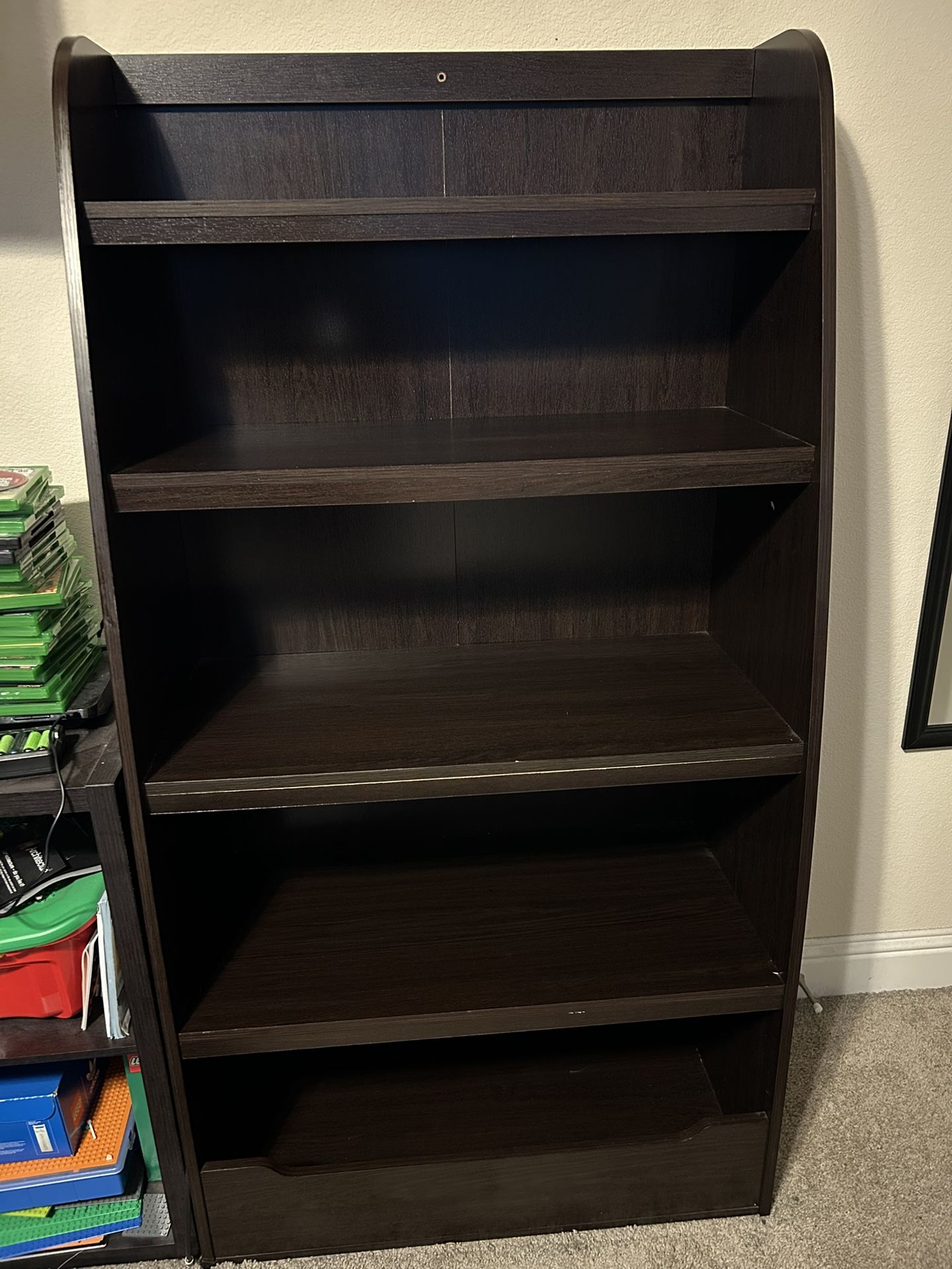 Kids Room Bookshelf With Storage Cubby