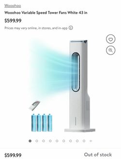 Wooohoo Variable Speed Tower Fans White 43 in