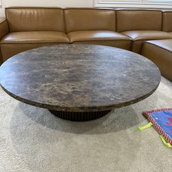 BYRON EMPERADOR ROUND PEDESTAL COFFEE TABLE