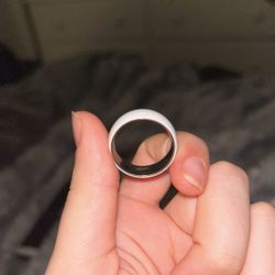Size 10 White And Silver Ring (Gem Foundry On Etsy)