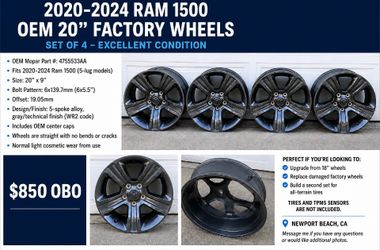 2020-2024 OEM Ram Factory 20 inch Wheels