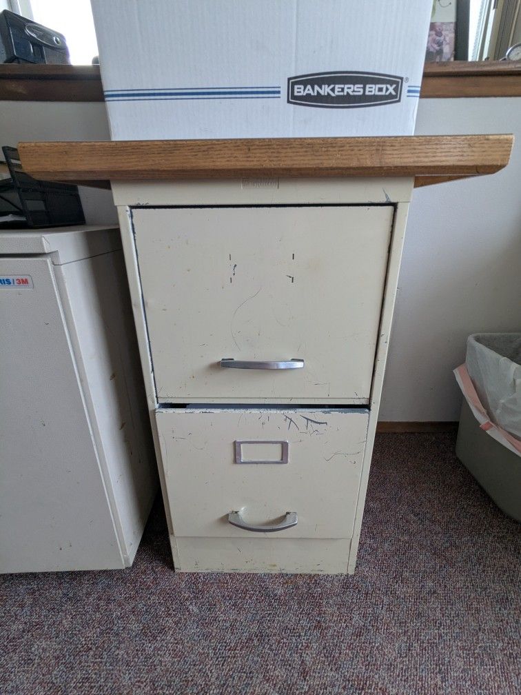 2 Drawer Filing Cabinet With Table Top