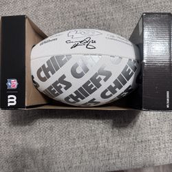 KC Chiefs Creed Humphrey Signed Autograph White Duke Football -Metabilia Coa