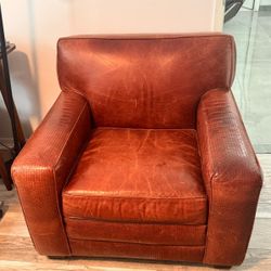 Leather Sofa Chair And Ottomam