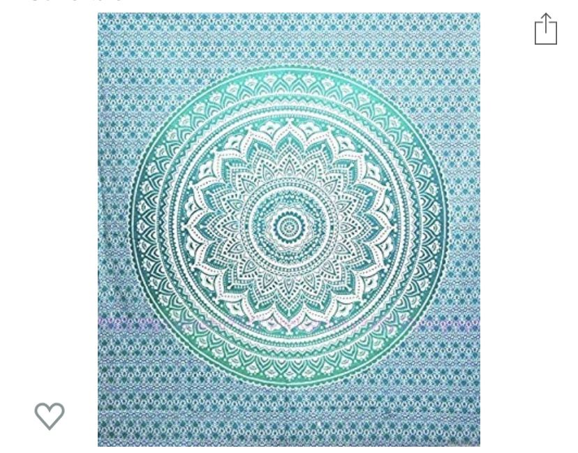 Teal and green ombré tapestry