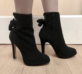 Bebe New Black Suede Ankle Boots 7