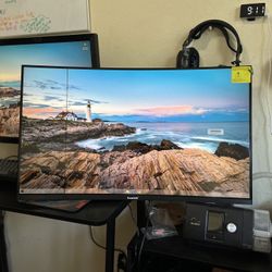 Gafolk 32” 1080p 180Hz Curved Gaming Monitor – New, Vertical Line, Comes with Monitor Arm