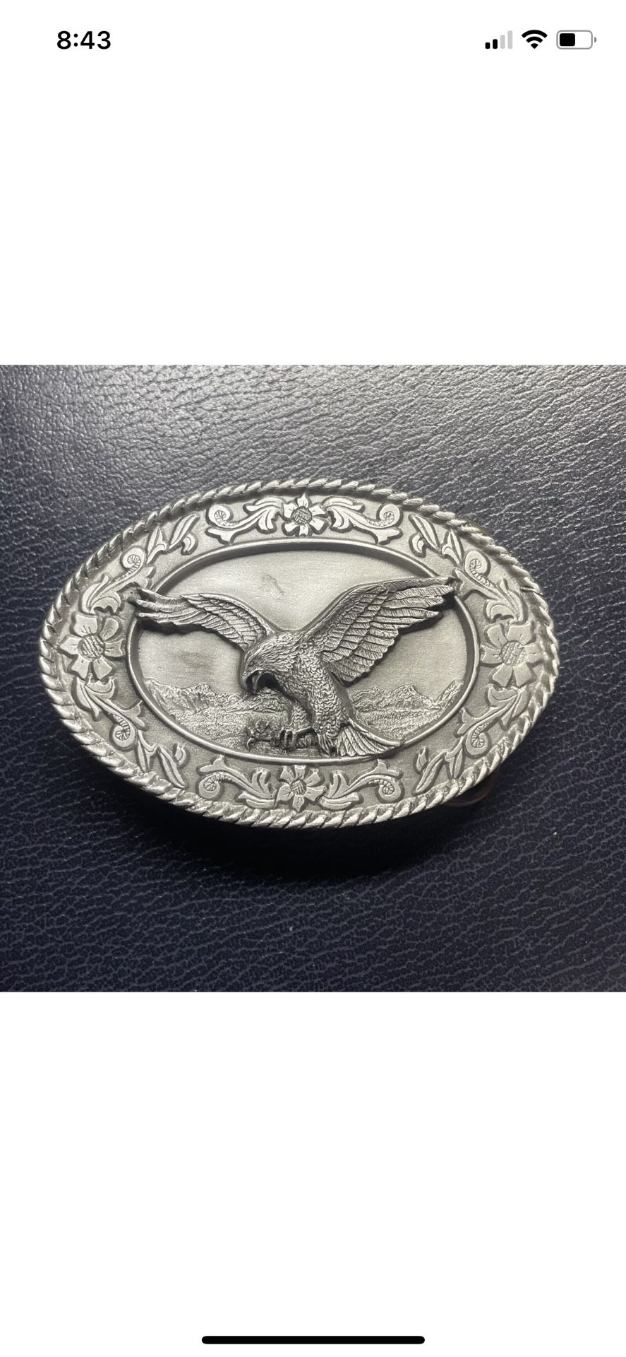 Vintage 1985 Siskiyou FLYING EAGLE Pewter Belt Buckle SW-2