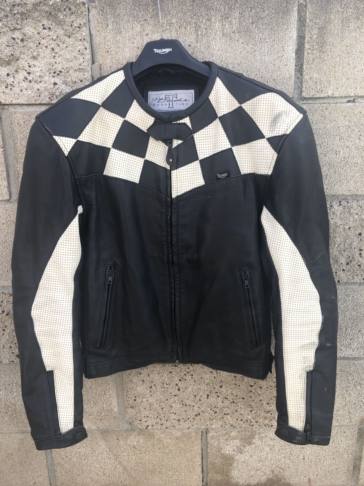 LEATHER TRIUMPH MOTORCYCLE JACKET - WOMENS