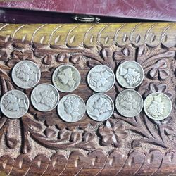 10 mercury dimes Readable Dates And In Good Condition