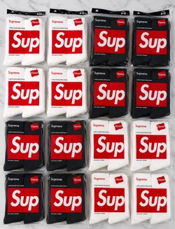 Supreme x Hanes Crew Socks 4-Pack Bundle
