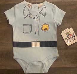New Baby Boy Size 3-6 Months Police Officer Costume Onesie Bodysuit