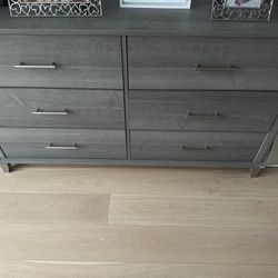 Grey Wood Dresser And Nightstands 