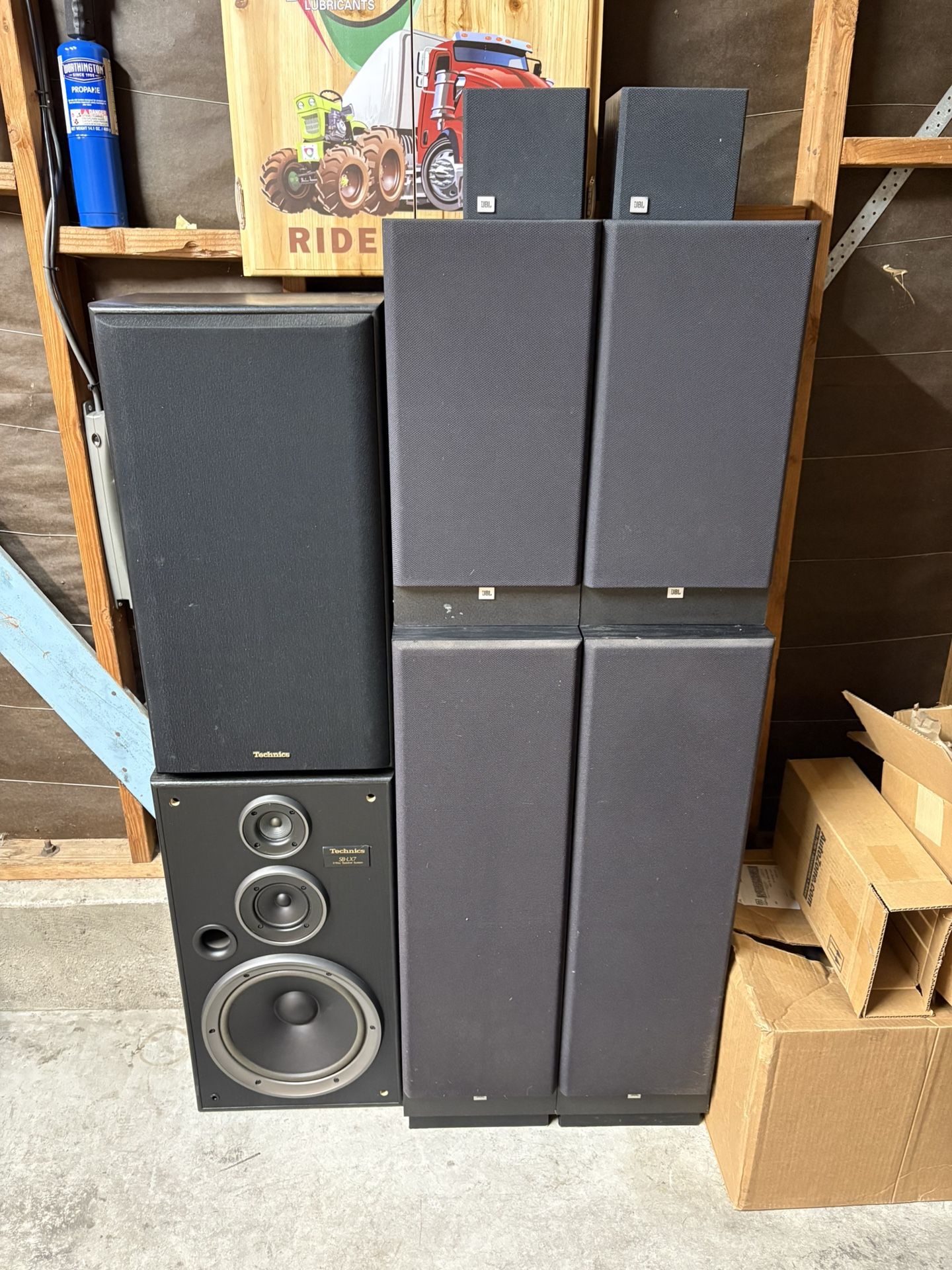 JBL And Technics Stereo Speakers