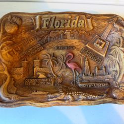 Vintage Arrow FLORIDA Souvenir Bowl Dish Flamingo 12" x 8.25" x 2in