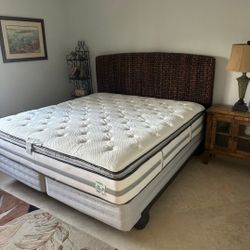 King Size  Bed And  Dresser Night Stand  Matching Chair And Ottoman